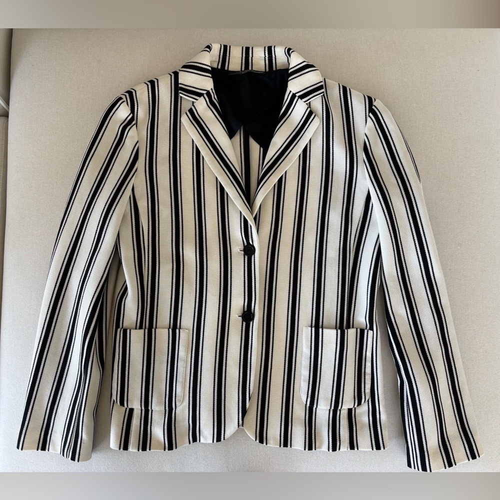 Max Mara Weekend blazer jacket striped black White medium small